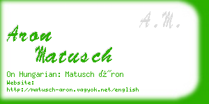 aron matusch business card